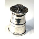 Silver pepper mill grinder measures approx 7.5cm tall weight 122g