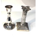2 silver candle sticks each measure height 15cm