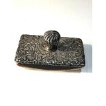 Antique silver blotter measures approx 11.5cm by 6.7cm height 6.3cm age related wear and marks