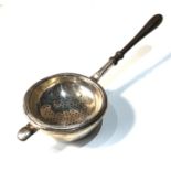 Vintage silver tea strainer and bowl Birmingham silver hallmarks measures approx 21cm longbowl dia