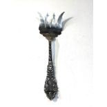 Antique silver sardine fork measures approx 13.5cm long weight 14g