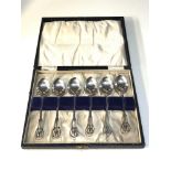 Boxed set of silver tea spoons