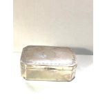 Antique silver jewellery box fitted interior worn measures approx 10cm by 6.5cm height 3.5cm pleae