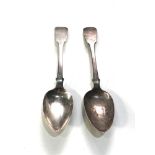 2 Georgian Scottish silver table spoons weight 67g