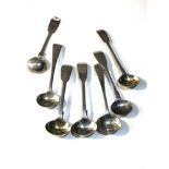 Selection of antique silver mustard spoons weight 81g