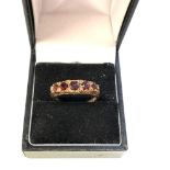 9ct gold 5 stone garnet ring weight 4.1g