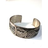 Vintage silver chunky cuff bracelet hallmarked sterling Paula measures approx 2.8cm wide weight 63g