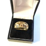 9ct gold calddagh cut out band ring weight 6.4g