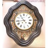 Inlaid mother of pearl antique wall clock