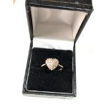 9ct gold diamond cluster ring 0.25 pt weight 2.8 g