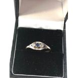 18ct gold diamond & sapphire trilogy ring weight 2.5g