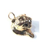 14ct gold jaguar head pendant weight 10.5g xrt tested as 14ct gold