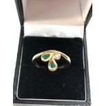 14ct gold diamond & Emerald fancy ring weight 5.1g
