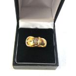 Fine 18ct gold antique diamond buckle ring circa 1870 weight 9.1g