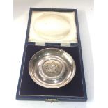 Boxed the queens silver jubilee silver coaster weight 70g