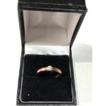 9ct gold diamond band ring est 0.15 pt weight 2.5g xrt tested as 9ct gold