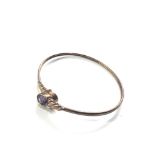 9ct gold amethyst set bangle bracelet weight 7.7g