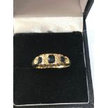 18ct gold sapphire & diamond gypsy ring weight 3.5g