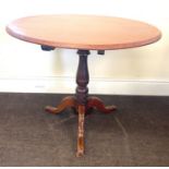 Mahogany tilt top table measures approx height 30" 37" diameter