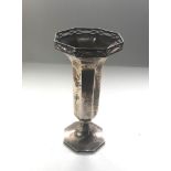 Large solid silver vase measures approx 20cm tall weight 220g