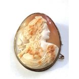 9ct gold mounted carved cameo brooch measures approx 5 cm by 4.2cm weight 18.2g