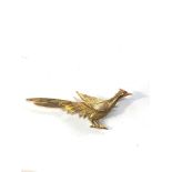 9ct gold pheasant brooch weight 5g measures approx 5.8cm
