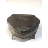 Antique silver jewellery box Birmingham silver hallmarks measures approx 11.5cm by 9.5cm height 5cm