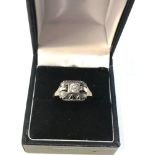 14ct white gold art deco old cut diamond and rose diamond ring weight 2.6g