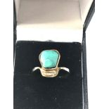 12ct gold turquoise modernist ring weight 5g xrt tested as 12ct gold
