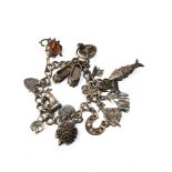 Vintage silver charm bracelet weight 50.3g