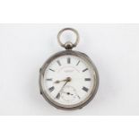 Vintage gents hallmarked silver pocket watch key-wind Maker J G Graves Sheffield white enamel