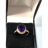9ct gold amethyst cocktail ring weight 2.9g