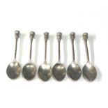 6 scottish thistle silver coffee spoons scottish silver hallmarks makers R.A