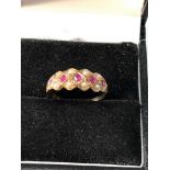 15ct gold antique ruby & pearl ring - missing pearl weight 1.5g