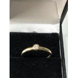 9ct gold diamond band ring 0.11 pt weight 1.5g