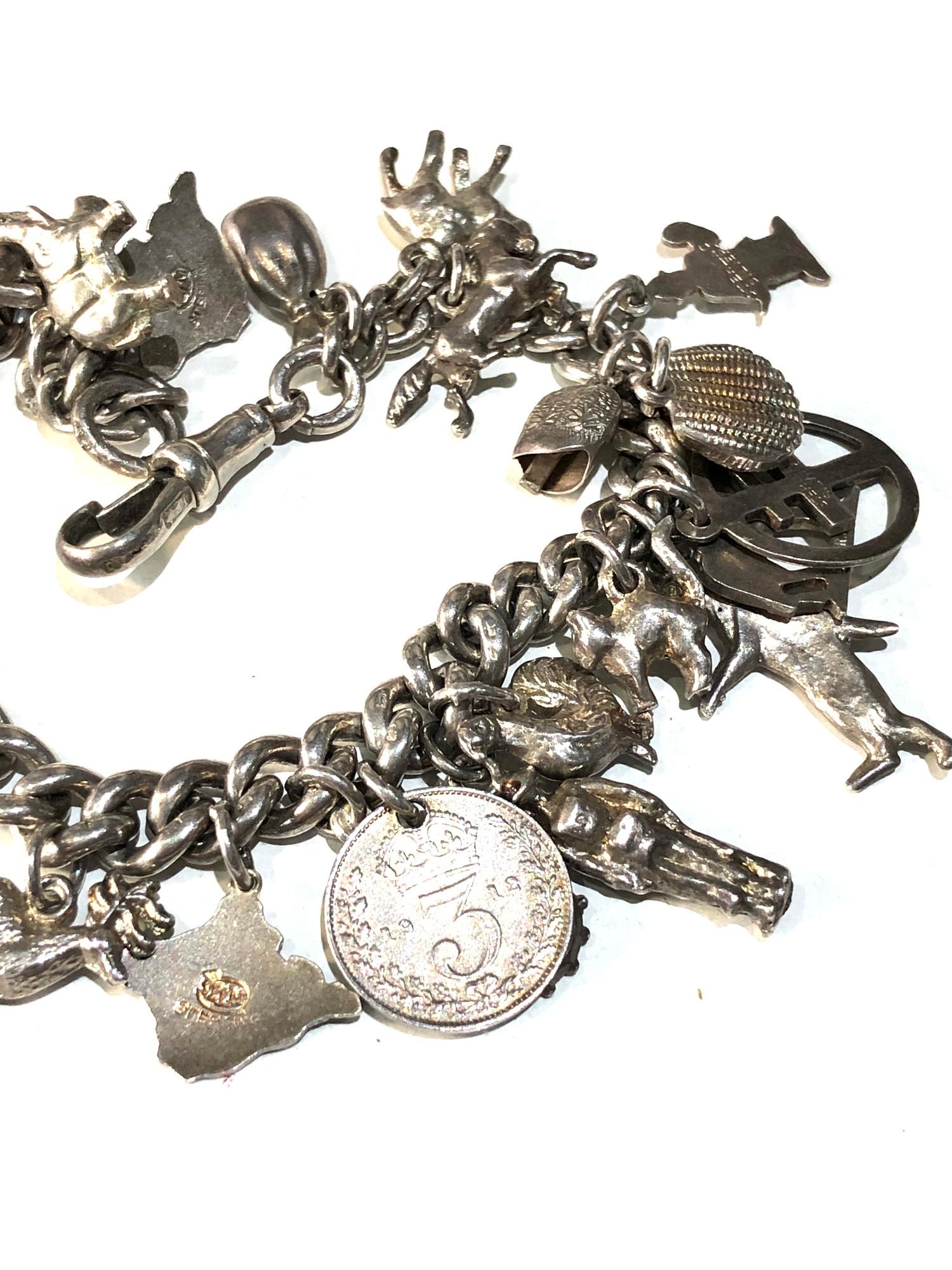 Vintage silver charm bracelet weight 57g - Image 3 of 3