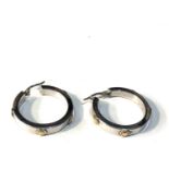 9ct gold two-tone hoop earrings weight 3.6g