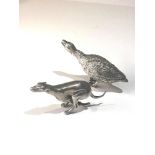 2 silver miniatures includes goose and racing greyhound one hallmarked 800 the other 925 weight 70g