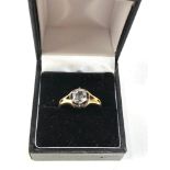 18ct gold antique old cut diamond solitaire ring weight 5.6g edge chips to diamond measures approx