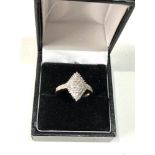 9ct gold diamond cluster ring diamond shoulders est 0.50 pt weight 2.5g