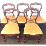 5 Antique balloon back chairs