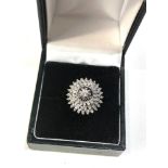 18ct white gold fancy diamond cluster cocktail ring weight 5.2g