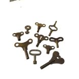 Selection of antique clock keys