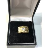 18ct gold diamond square design band ring 0.15ct weight 7g