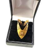 18ct gold Mexican Aztec design double chevron ring weight 5.5g xrt tested as 18ct gold