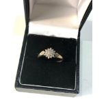 9ct gold diamond cluster ring weight 1.8g
