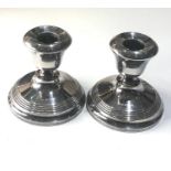 Pair of silver squat candle sticks