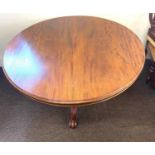 Mahogany tilt top table height 29" diameter 49"