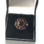 9ct gold garnet cluster ring