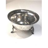 Silver sugar bowl engraved name Birmingham silver hallmarks weight 100g